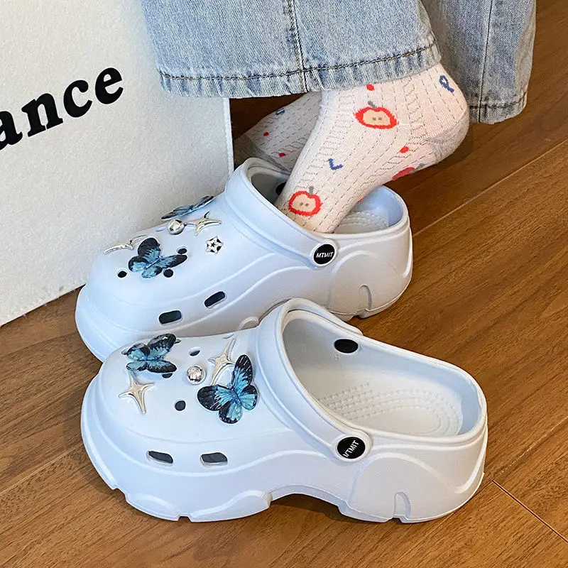 Ins Blue Butterfly Clogs Summer Women's Outer Wear — feature 33