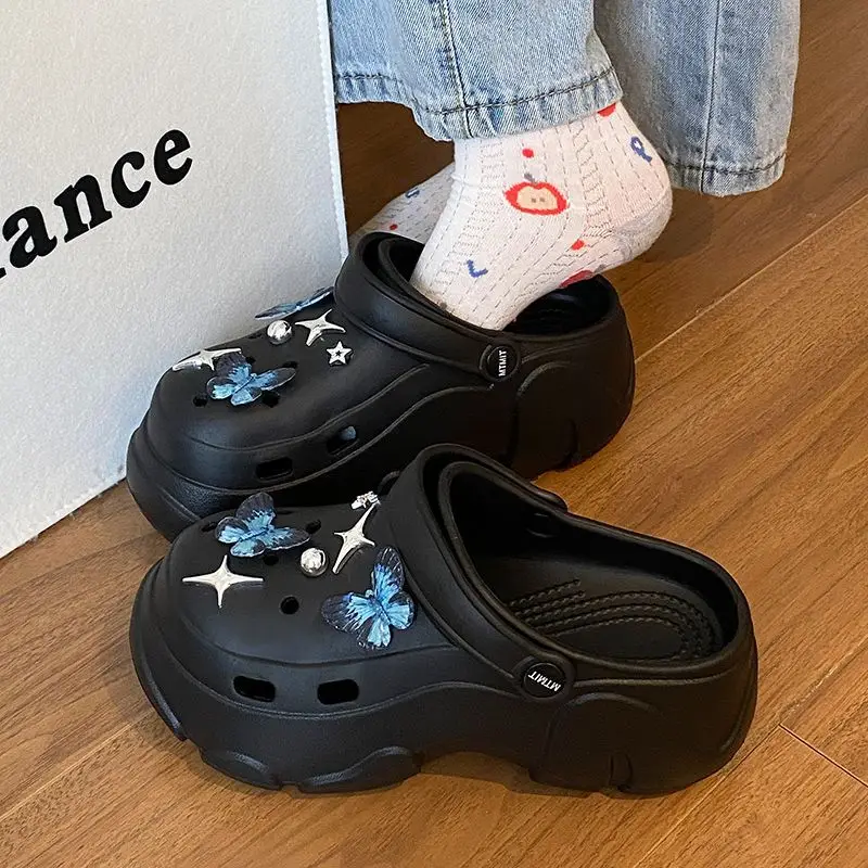 Ins Blue Butterfly Clogs Summer Women's Outer Wear — feature 34