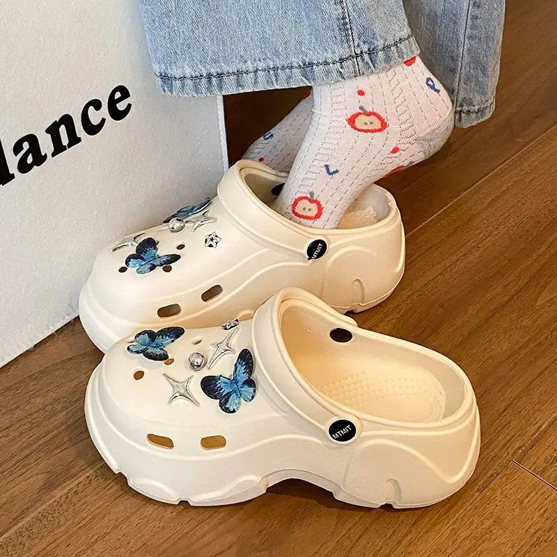 Ins Blue Butterfly Clogs Summer Women's Outer Wear — feature 35