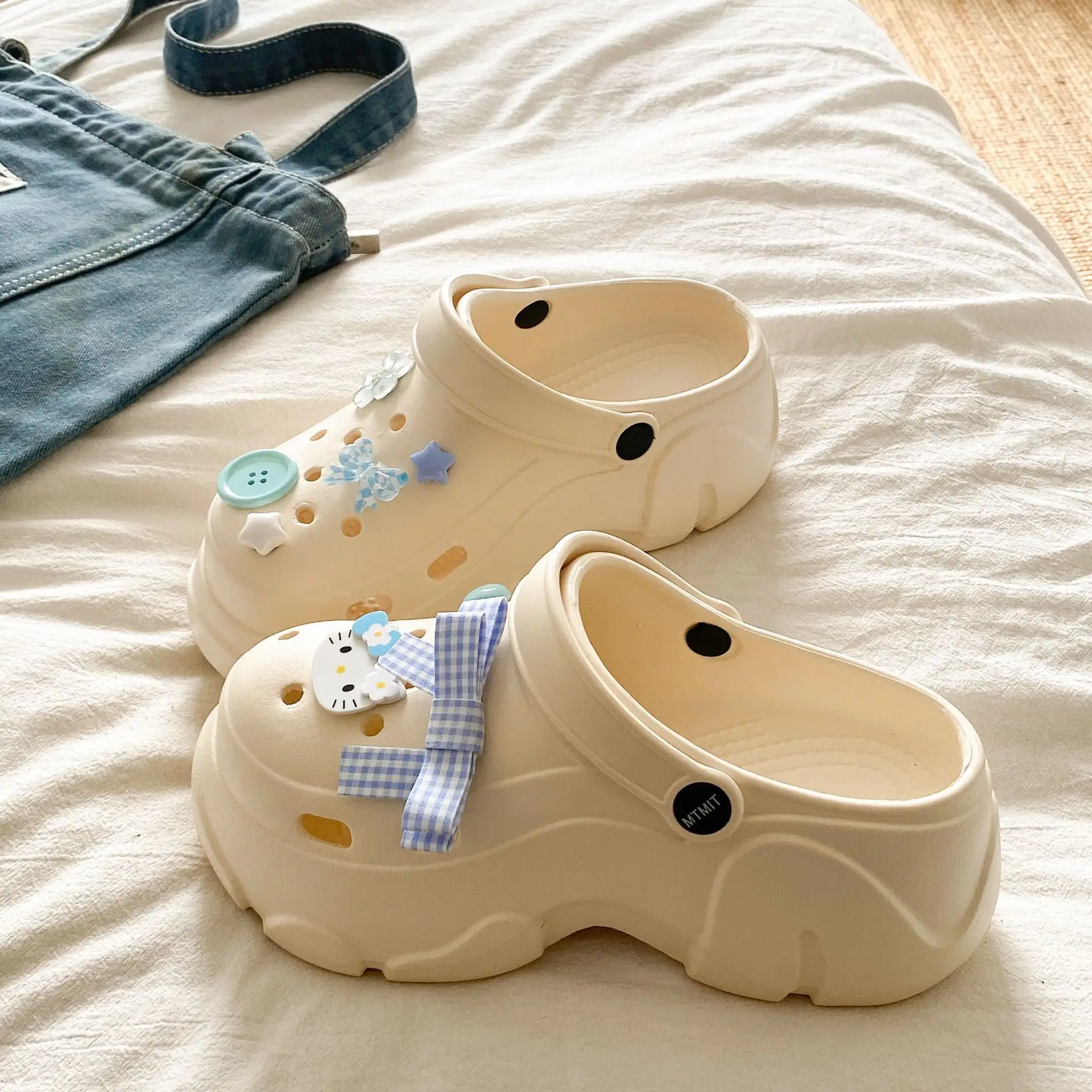 Ins Blue Butterfly Clogs Summer Women's Outer Wear - Image 21