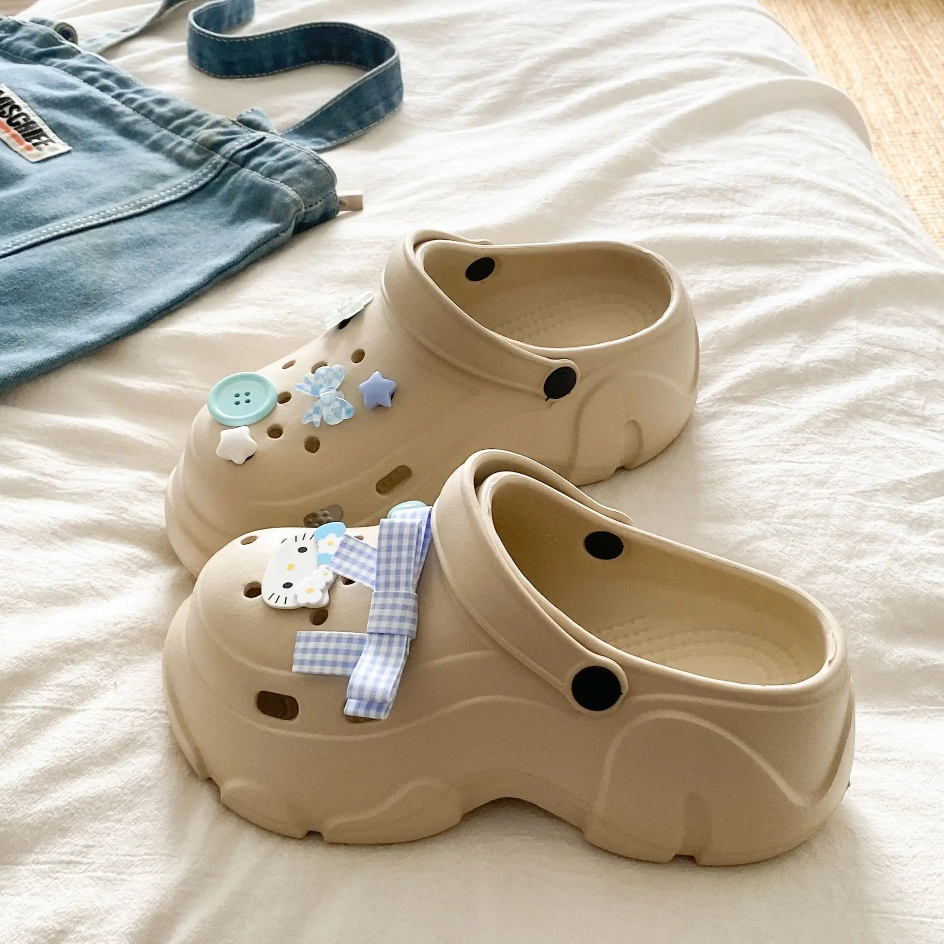 Ins Blue Butterfly Clogs Summer Women's Outer Wear - Image 22