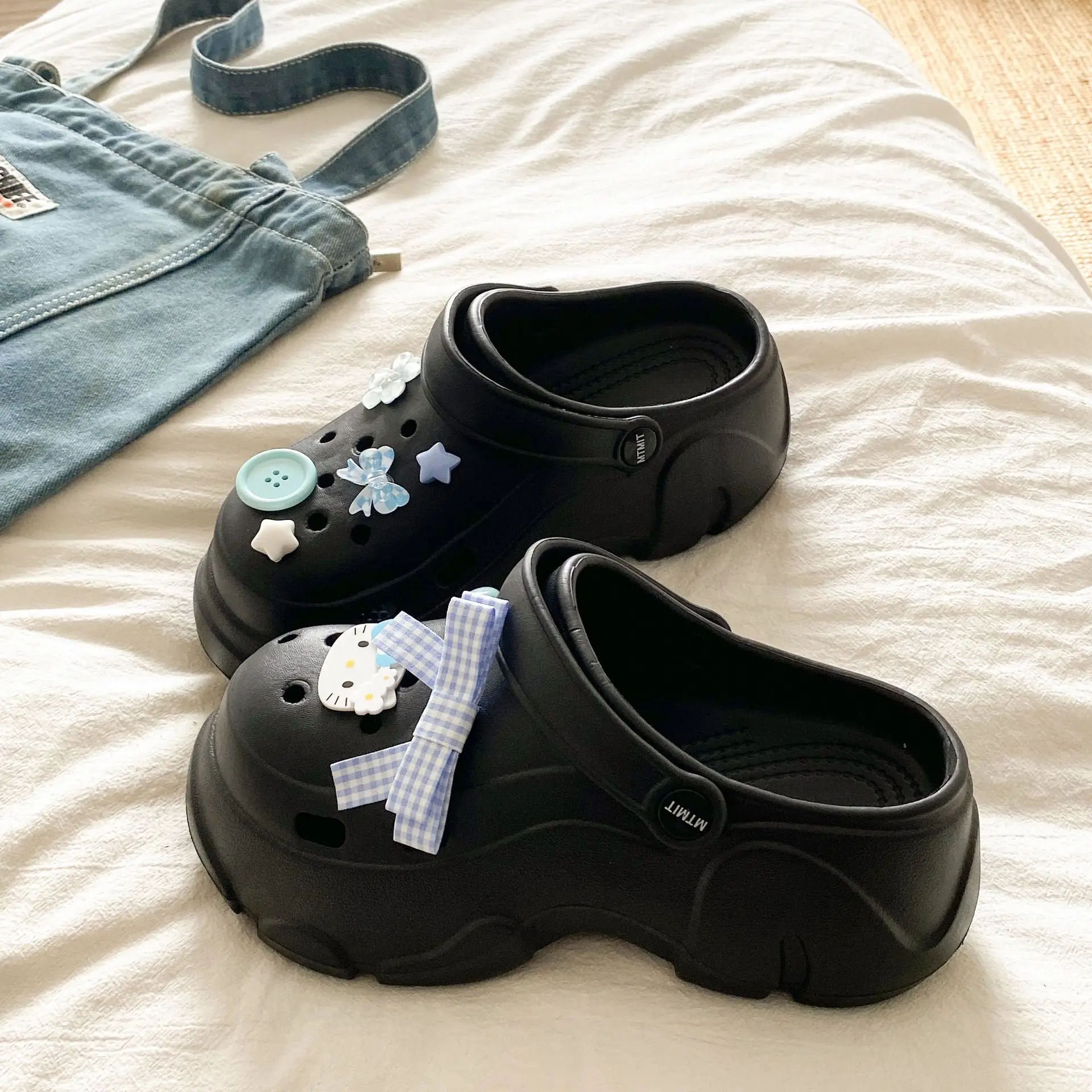 Ins Blue Butterfly Clogs Summer Women's Outer Wear - Image 23