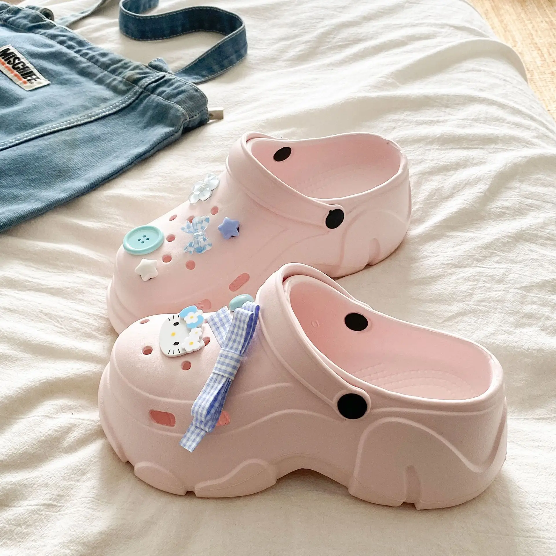 Ins Blue Butterfly Clogs Summer Women's Outer Wear - Image 25