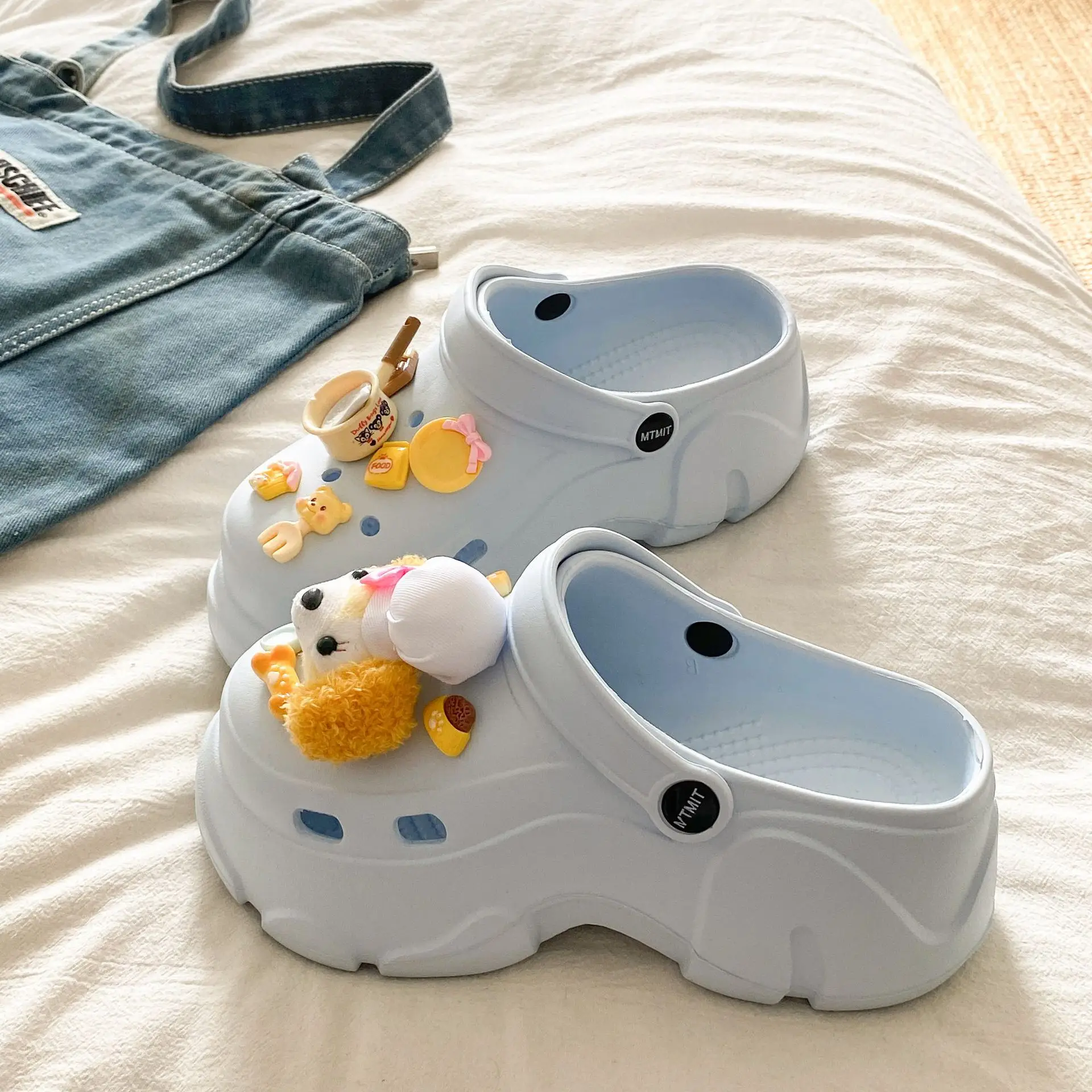 Ins Blue Butterfly Clogs Summer Women's Outer Wear - Image 29