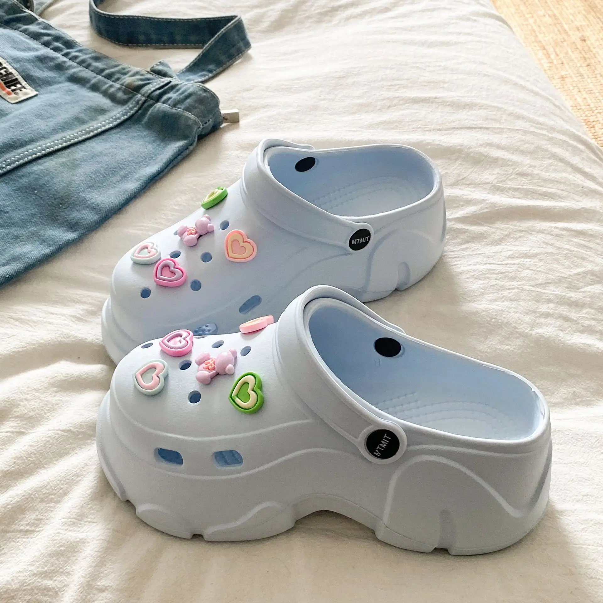 Ins Blue Butterfly Clogs Summer Women's Outer Wear - Image 34
