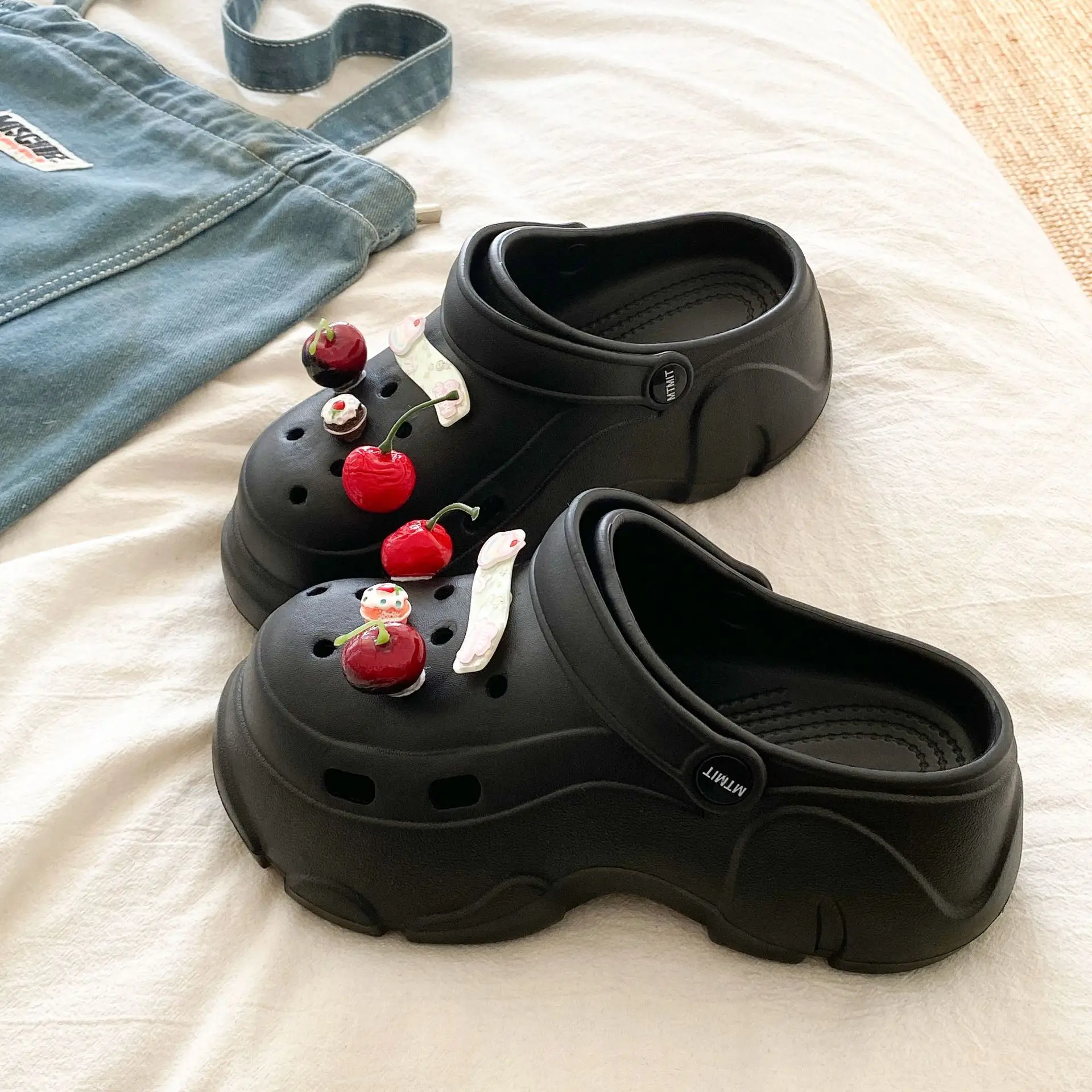 Ins Blue Butterfly Clogs Summer Women's Outer Wear - Image 37