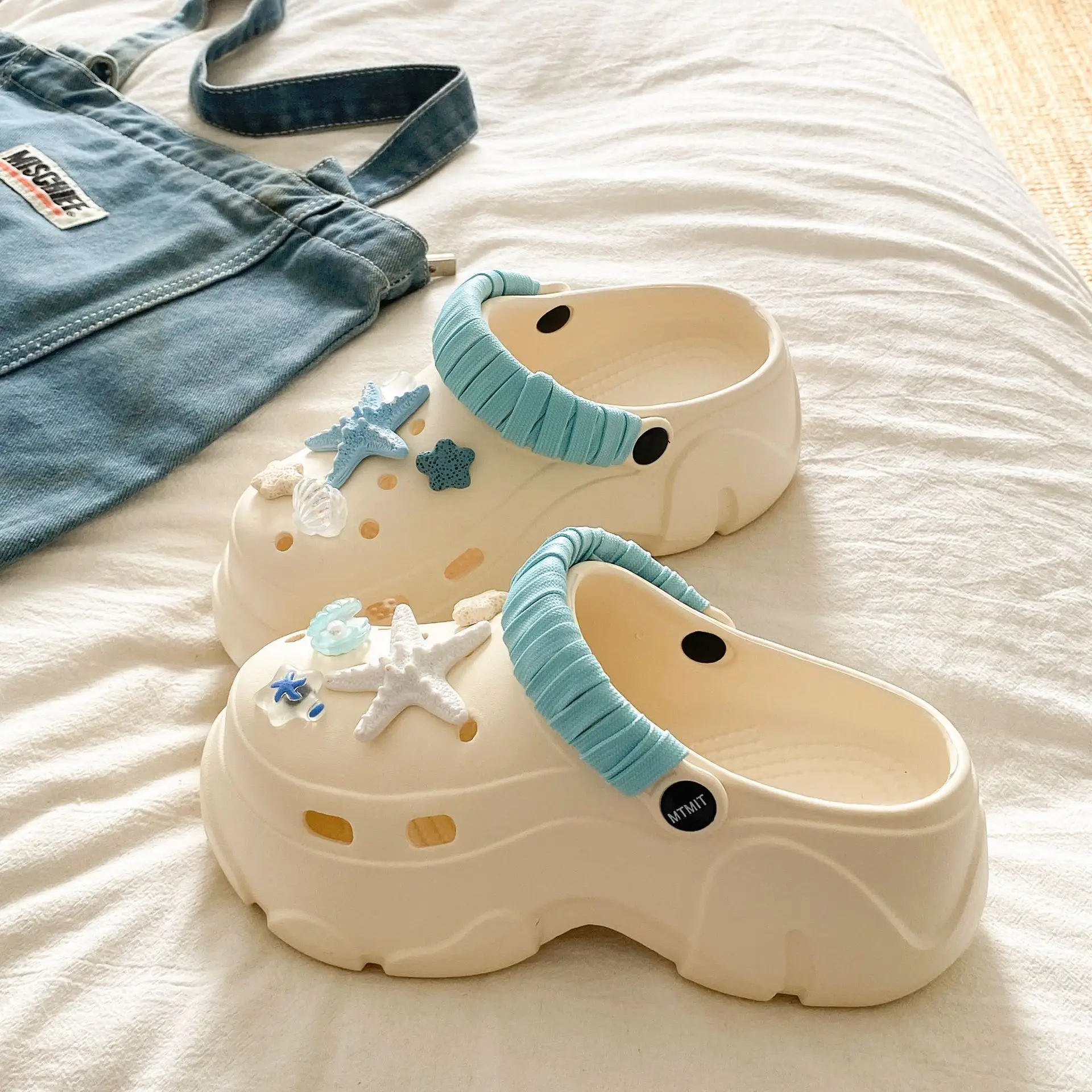 Ins Blue Butterfly Clogs Summer Women's Outer Wear - Image 39