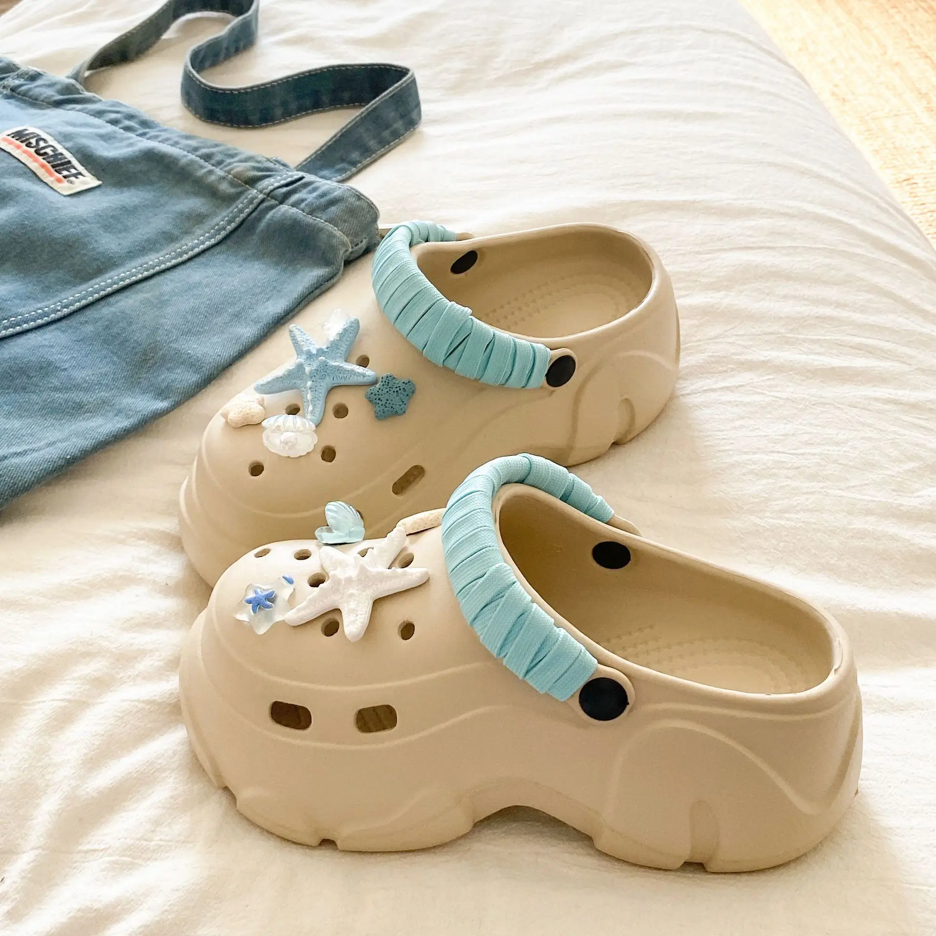 Ins Blue Butterfly Clogs Summer Women's Outer Wear - Image 40