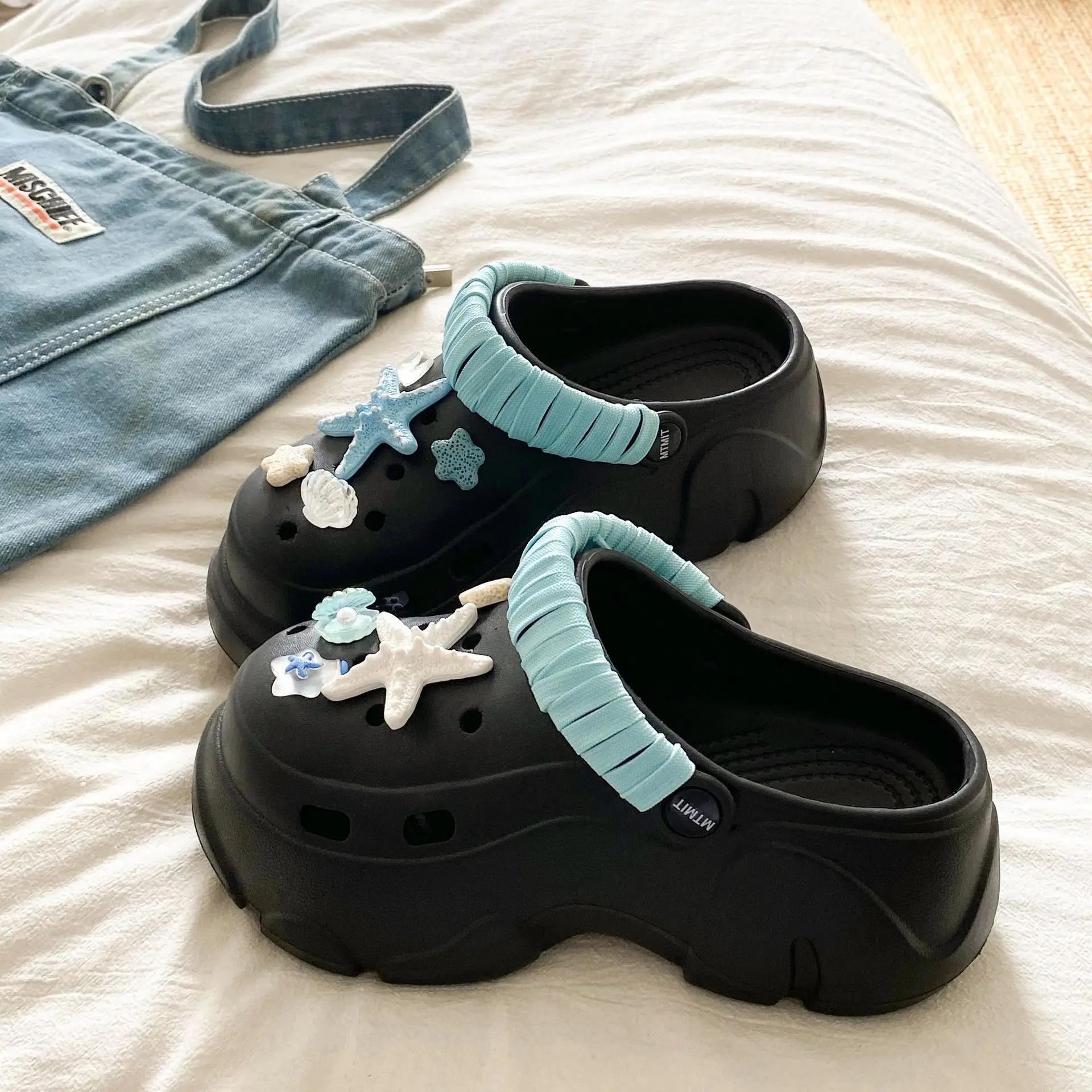 Ins Blue Butterfly Clogs Summer Women's Outer Wear - Image 41
