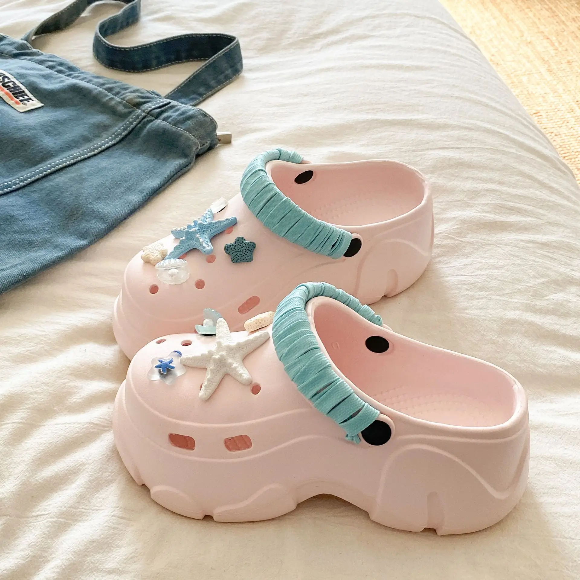 Ins Blue Butterfly Clogs Summer Women's Outer Wear - Image 43