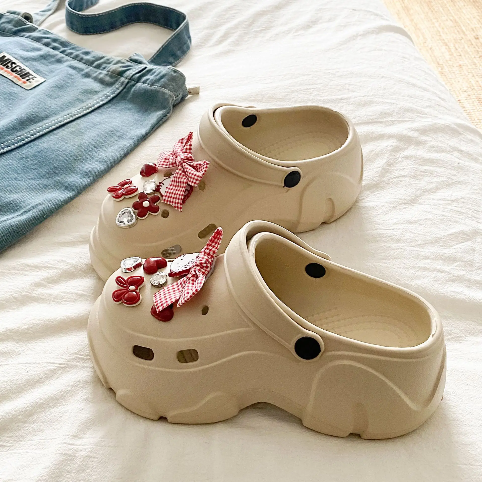Ins Blue Butterfly Clogs Summer Women's Outer Wear - Image 48