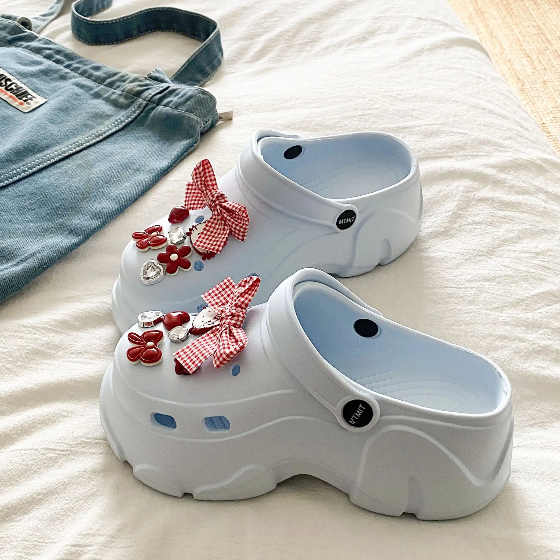 Ins Blue Butterfly Clogs Summer Women's Outer Wear - Image 50