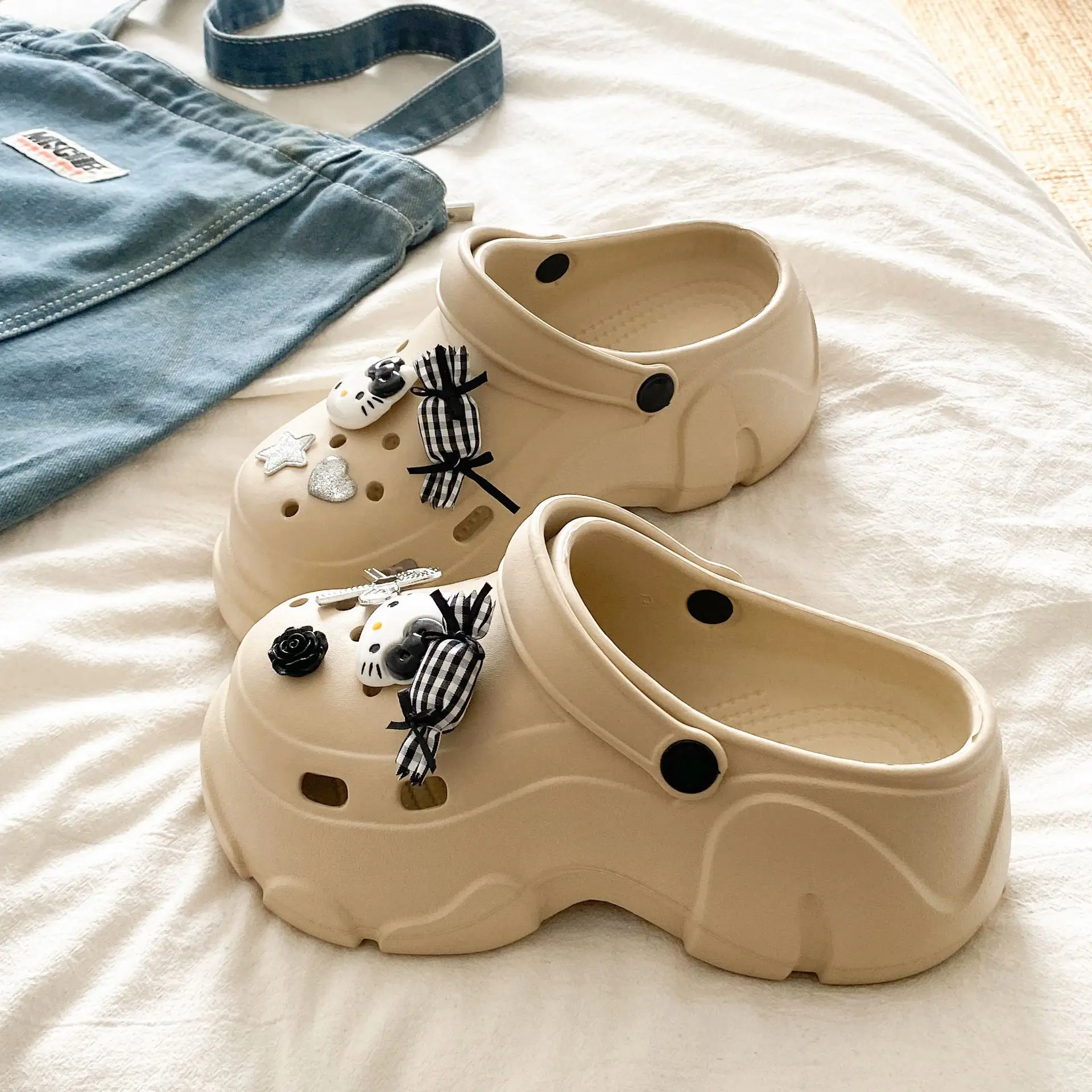 Ins Blue Butterfly Clogs Summer Women's Outer Wear - Image 53