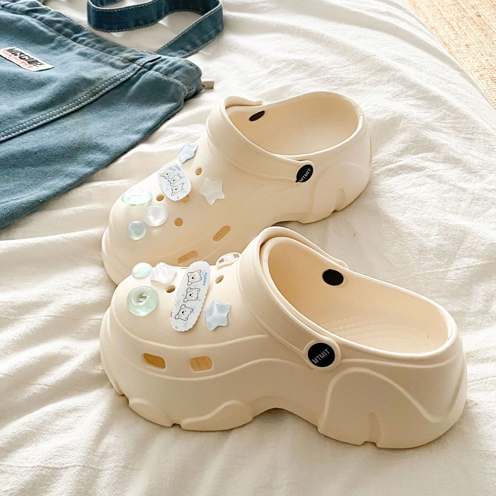 Ins Blue Butterfly Clogs Summer Women's Outer Wear - Image 55