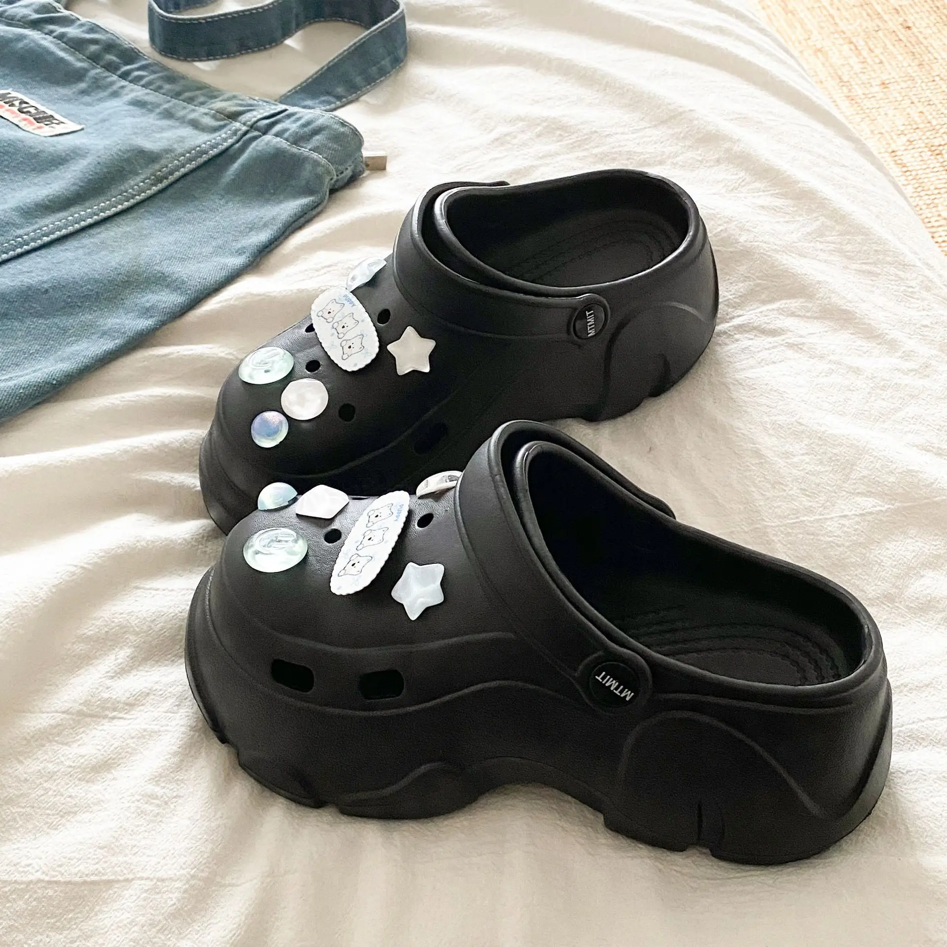 Ins Blue Butterfly Clogs Summer Women's Outer Wear - Image 56