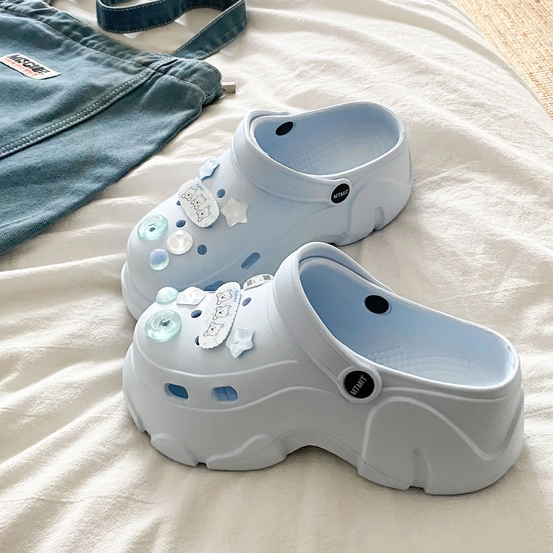 Ins Blue Butterfly Clogs Summer Women's Outer Wear - Image 57