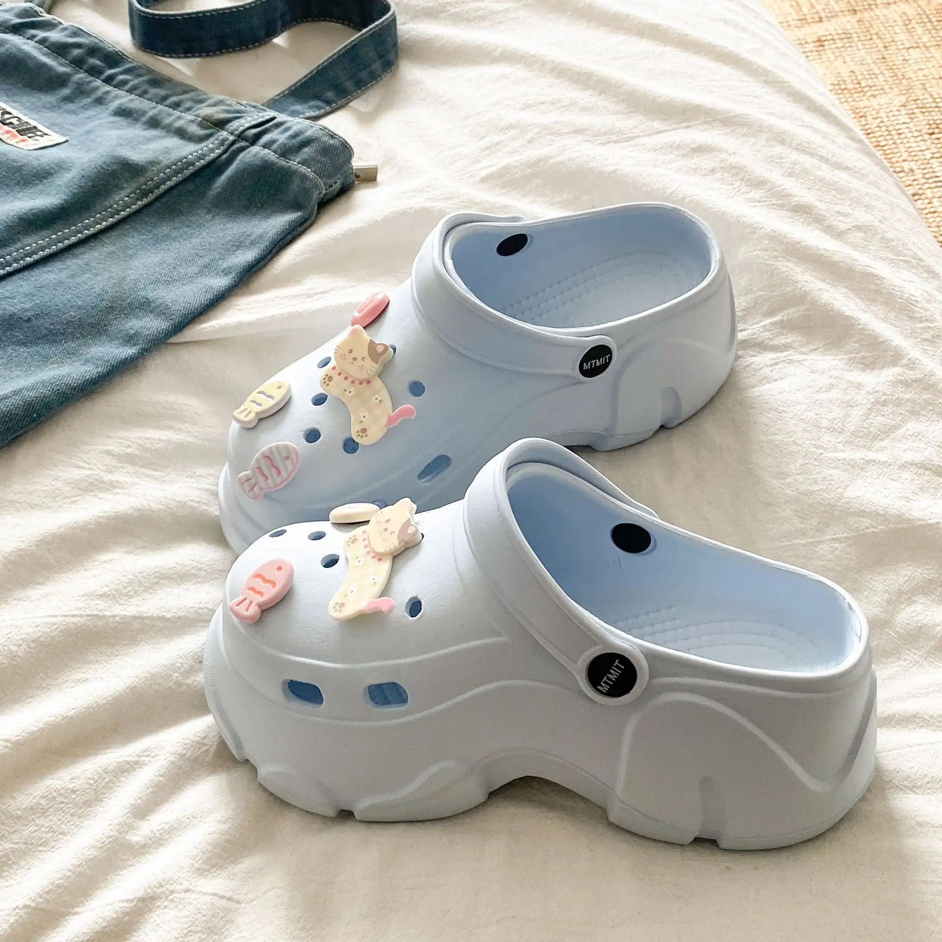 Ins Blue Butterfly Clogs Summer Women's Outer Wear - Image 64