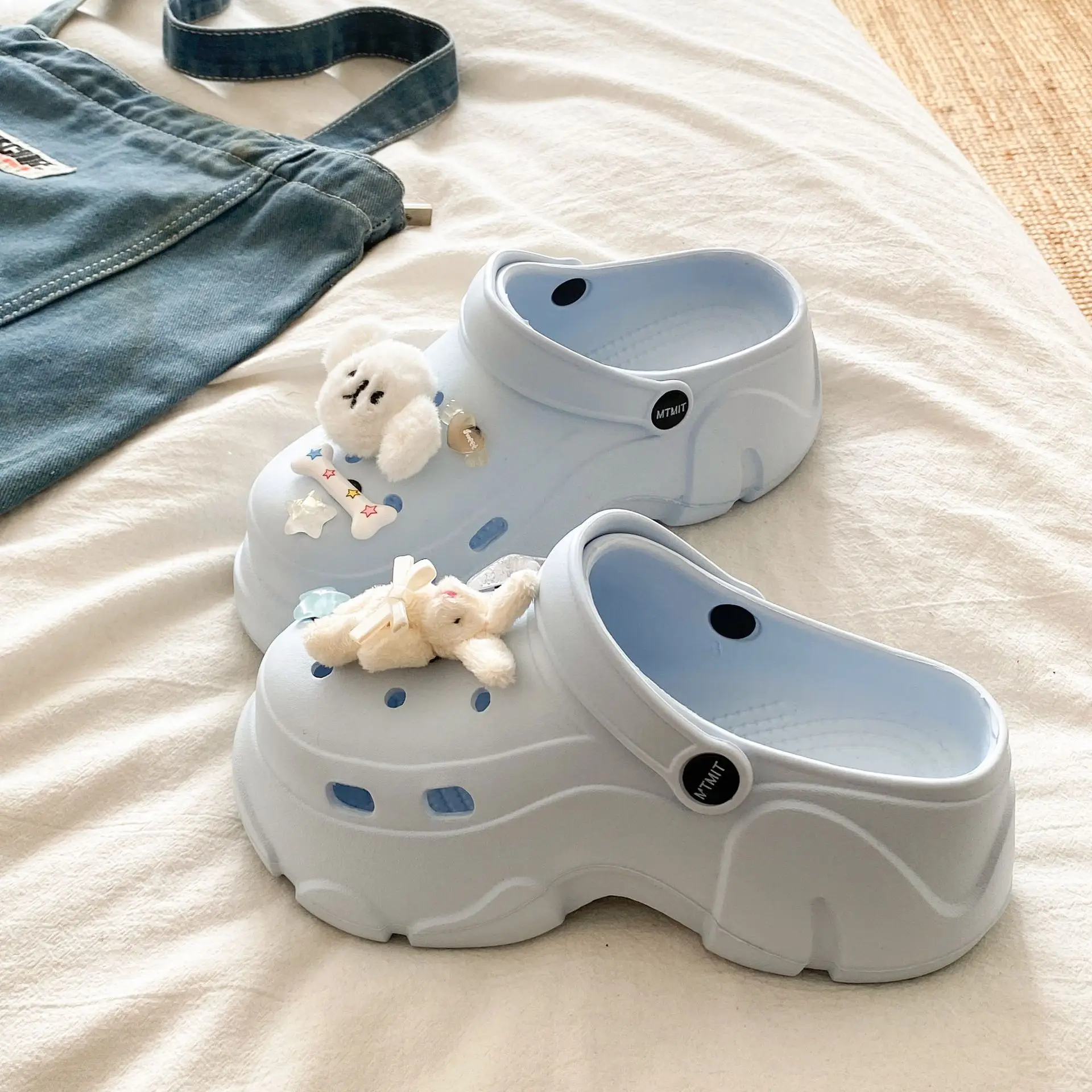 Ins Blue Butterfly Clogs Summer Women's Outer Wear - Image 68