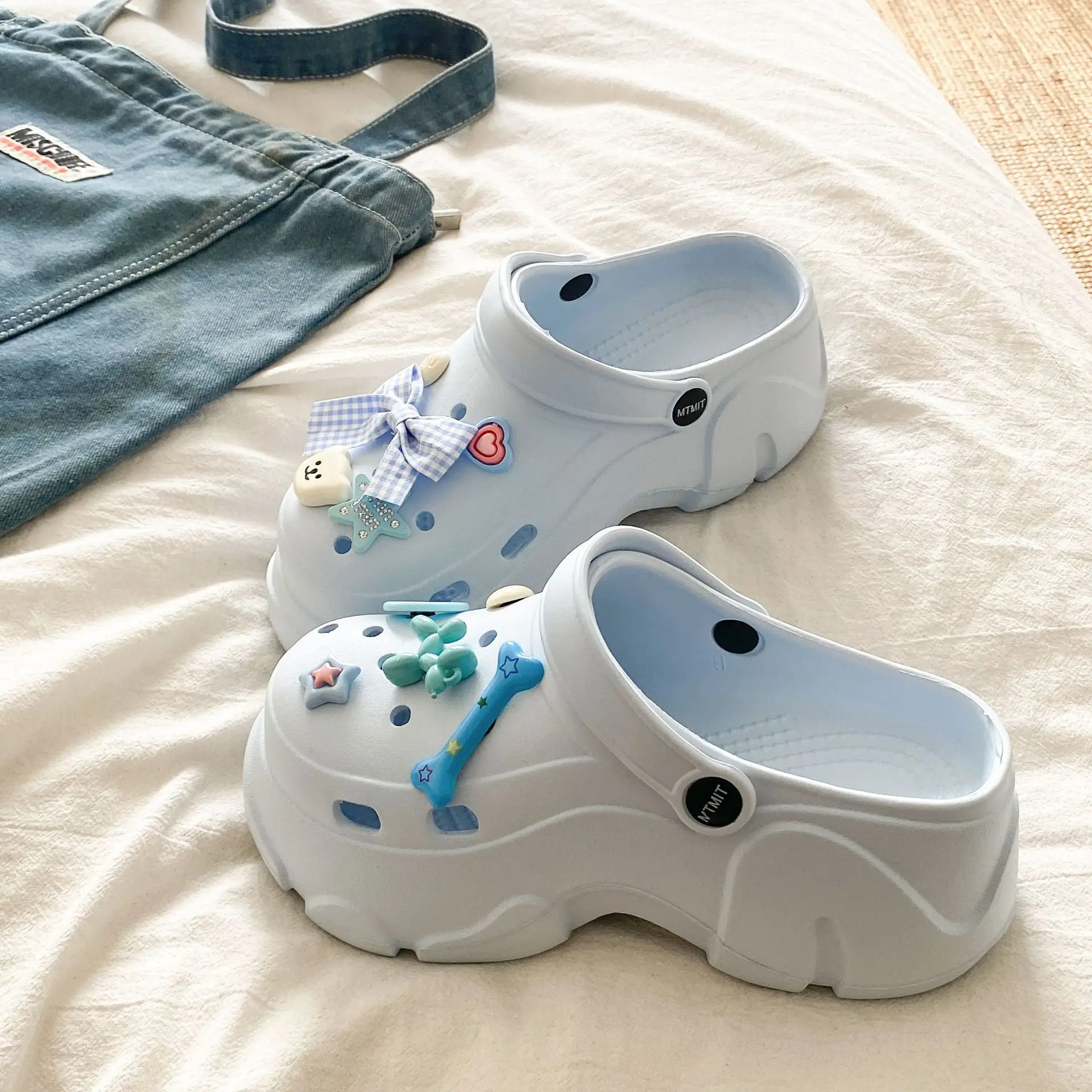 Ins Blue Butterfly Clogs Summer Women's Outer Wear - Image 69