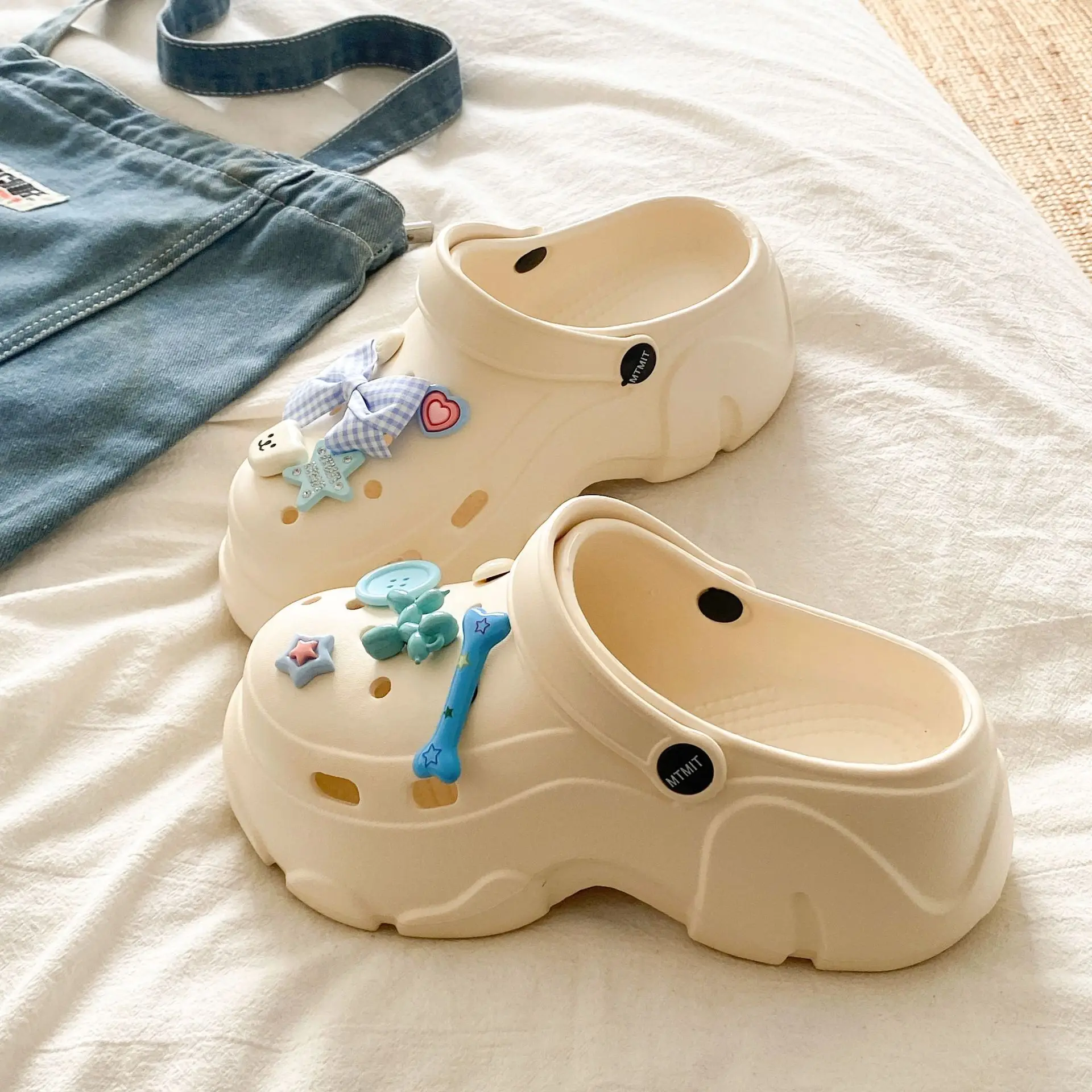 Ins Blue Butterfly Clogs Summer Women's Outer Wear - Image 70