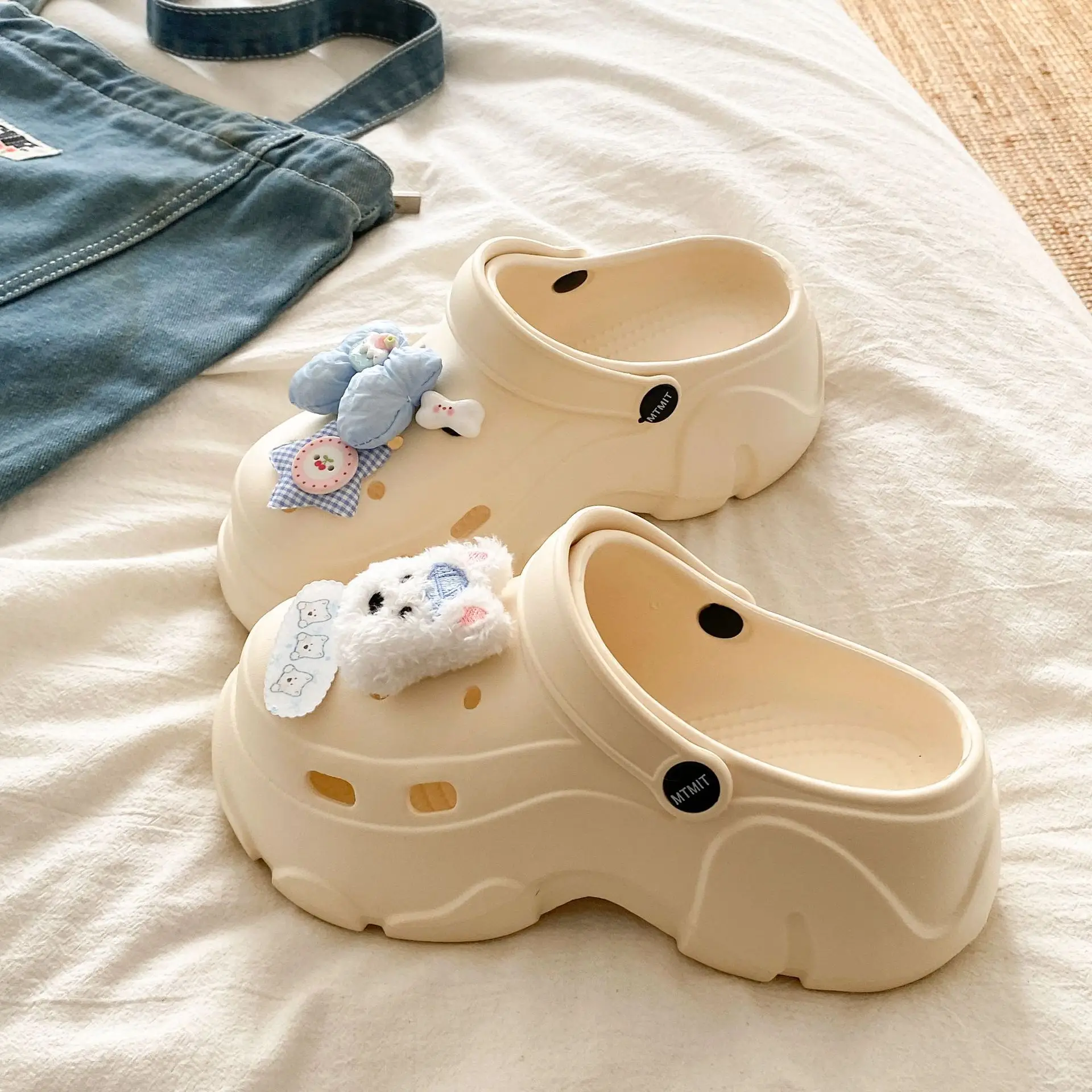 Ins Blue Butterfly Clogs Summer Women's Outer Wear - Image 73