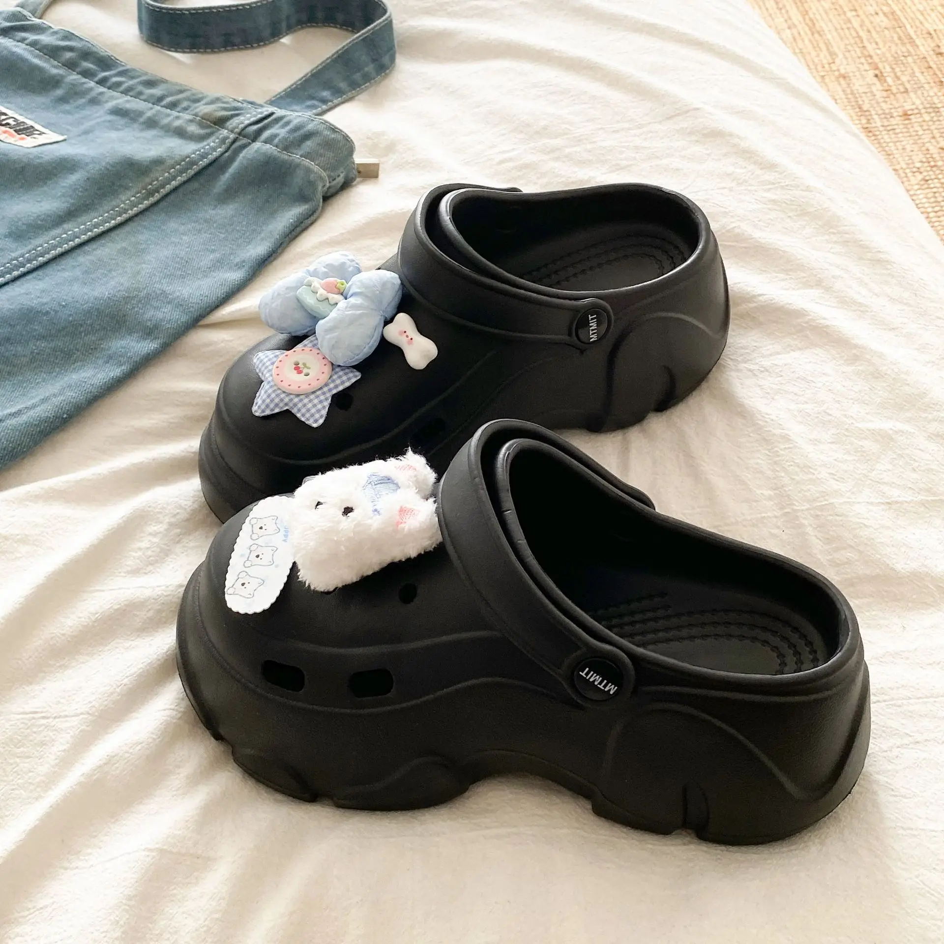 Ins Blue Butterfly Clogs Summer Women's Outer Wear - Image 74