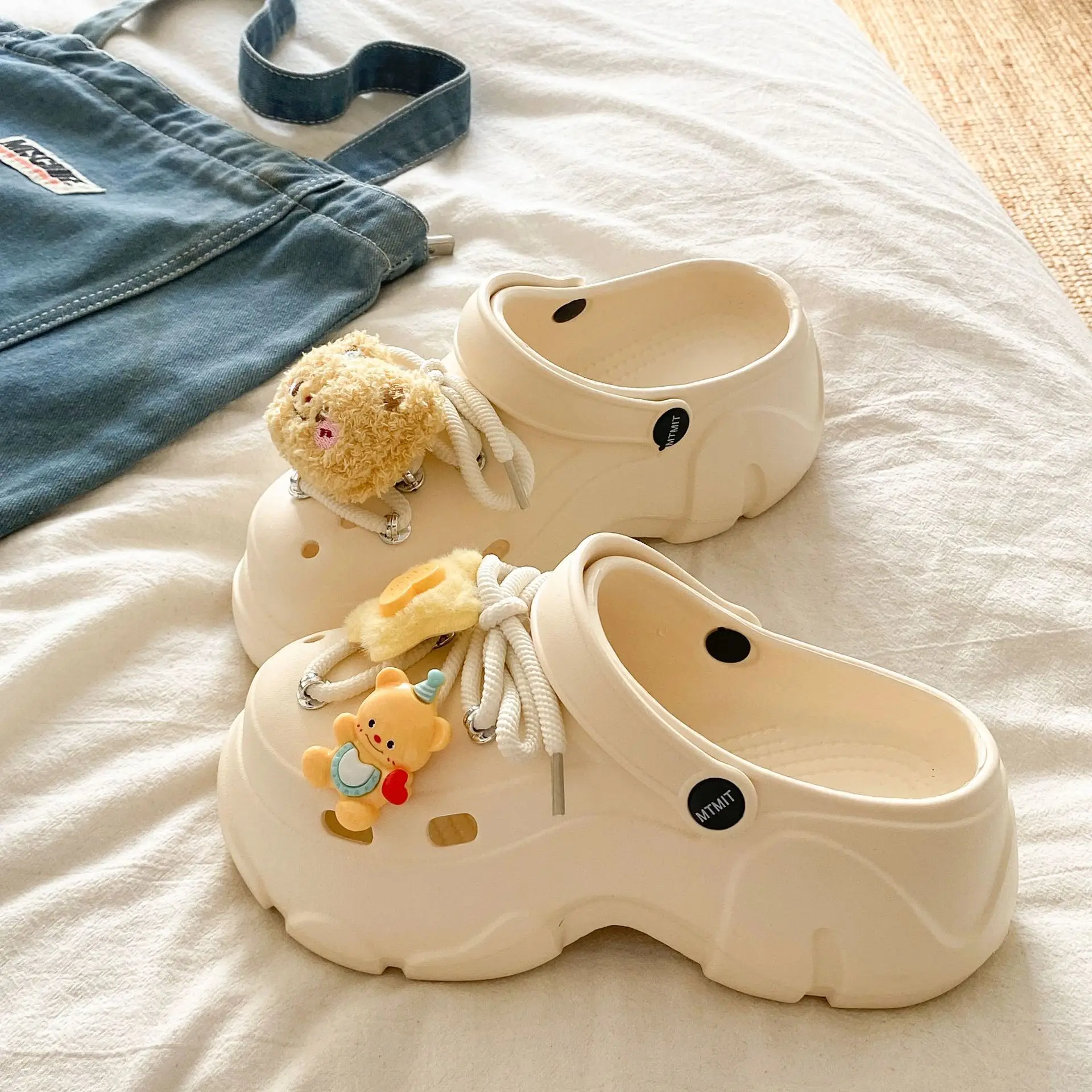 Ins Blue Butterfly Clogs Summer Women's Outer Wear - Image 75