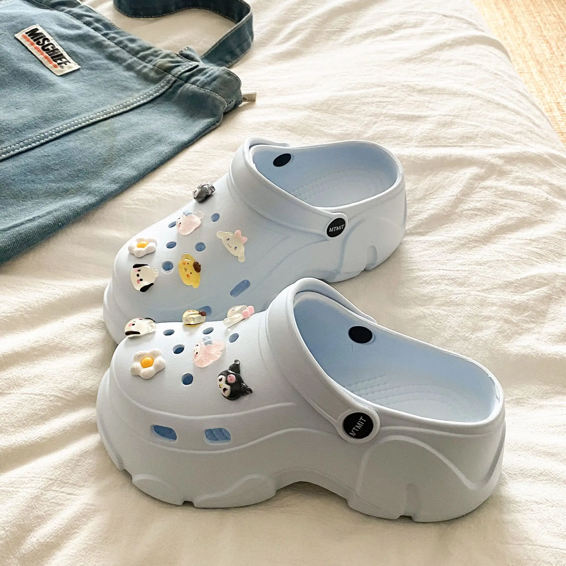 Ins Blue Butterfly Clogs Summer Women's Outer Wear - Image 9