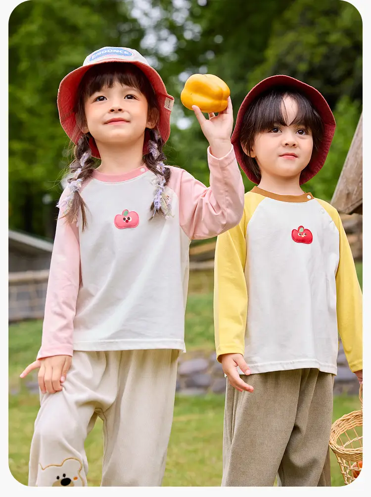 Dudu Kids Raglan Sleeve T-Shirt White Green Striped — feature 11