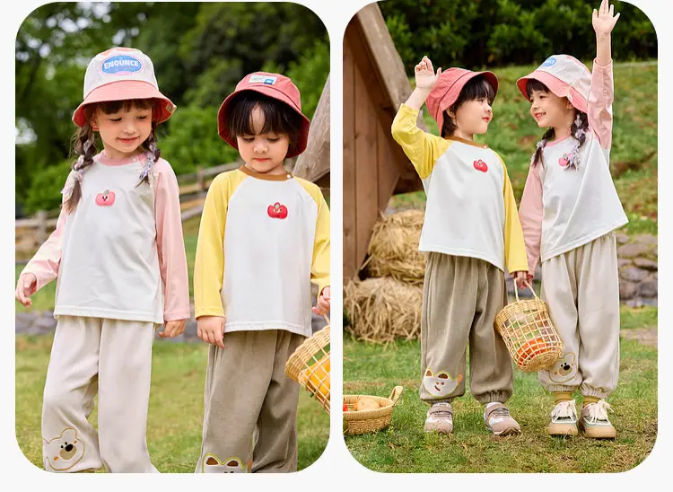 Dudu Kids Raglan Sleeve T-Shirt White Green Striped — feature 14