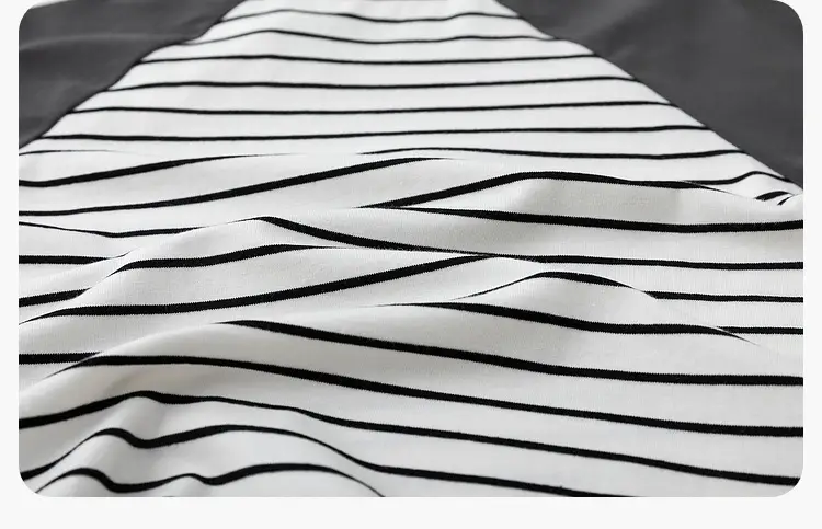 Dudu Kids Raglan Sleeve T-Shirt White Green Striped — feature 28