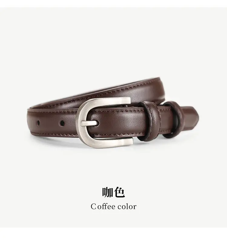 Men's Brown Leather Belt with Silver Buckle 2025 — feature 19