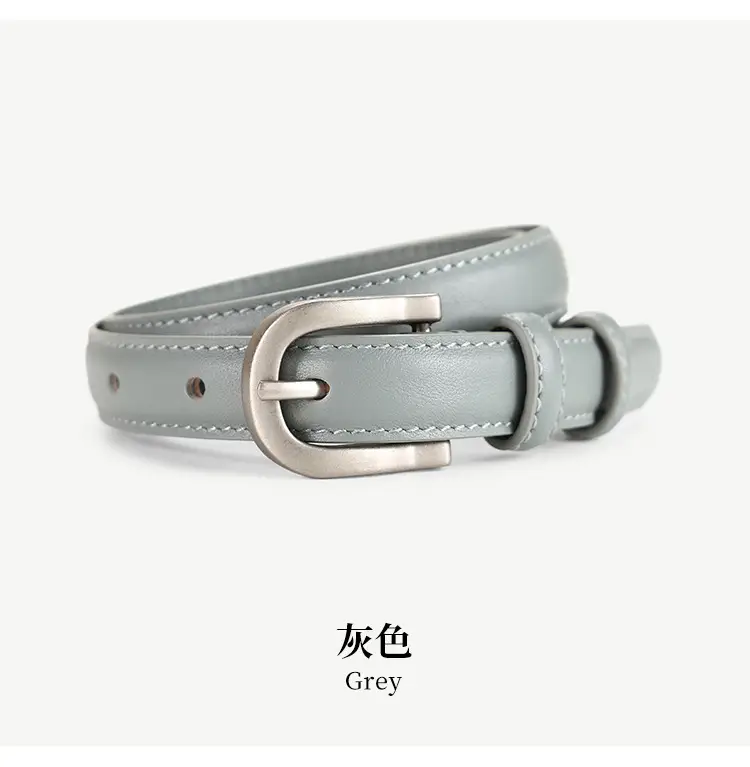 Men's Brown Leather Belt with Silver Buckle 2025 — feature 21