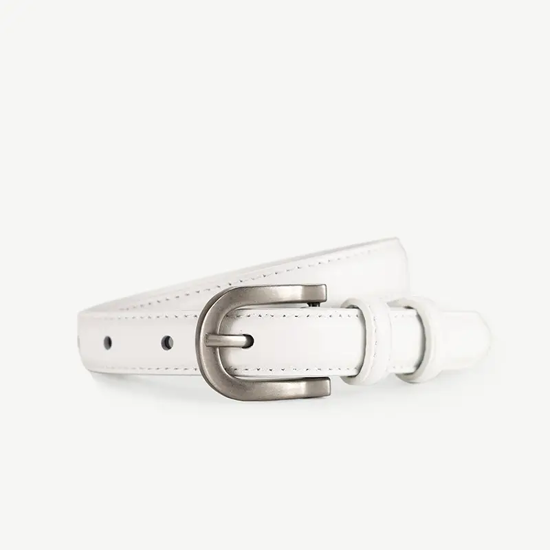 Men's Brown Leather Belt with Silver Buckle 2025 - Image 2