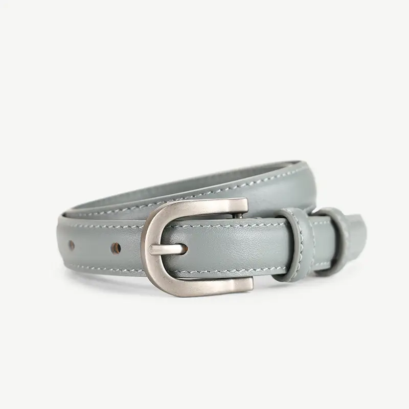 Men's Brown Leather Belt with Silver Buckle 2025 - Image 3
