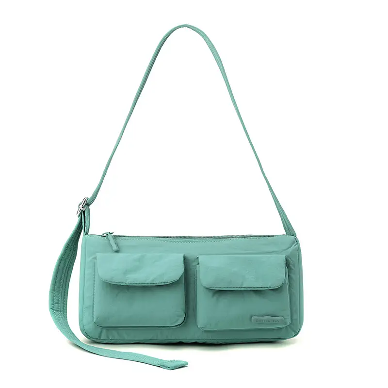 Light Pink Nylon Shoulder Bag for Women - Image 2