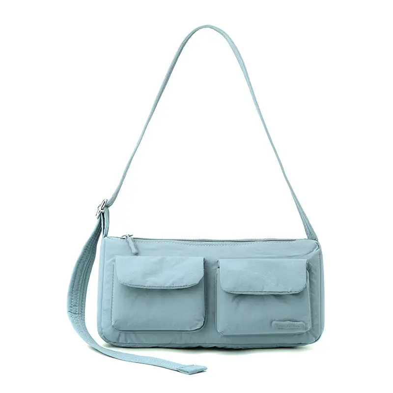 Light Pink Nylon Shoulder Bag for Women - Image 3