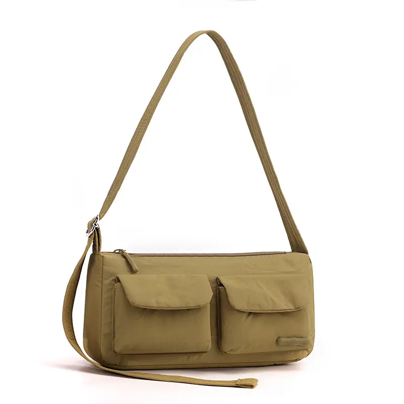 Light Pink Nylon Shoulder Bag for Women - Image 4