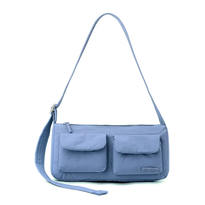 Light Pink Nylon Shoulder Bag for Women - Image 5