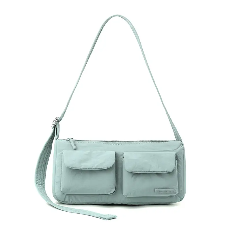 Light Pink Nylon Shoulder Bag for Women - Image 8