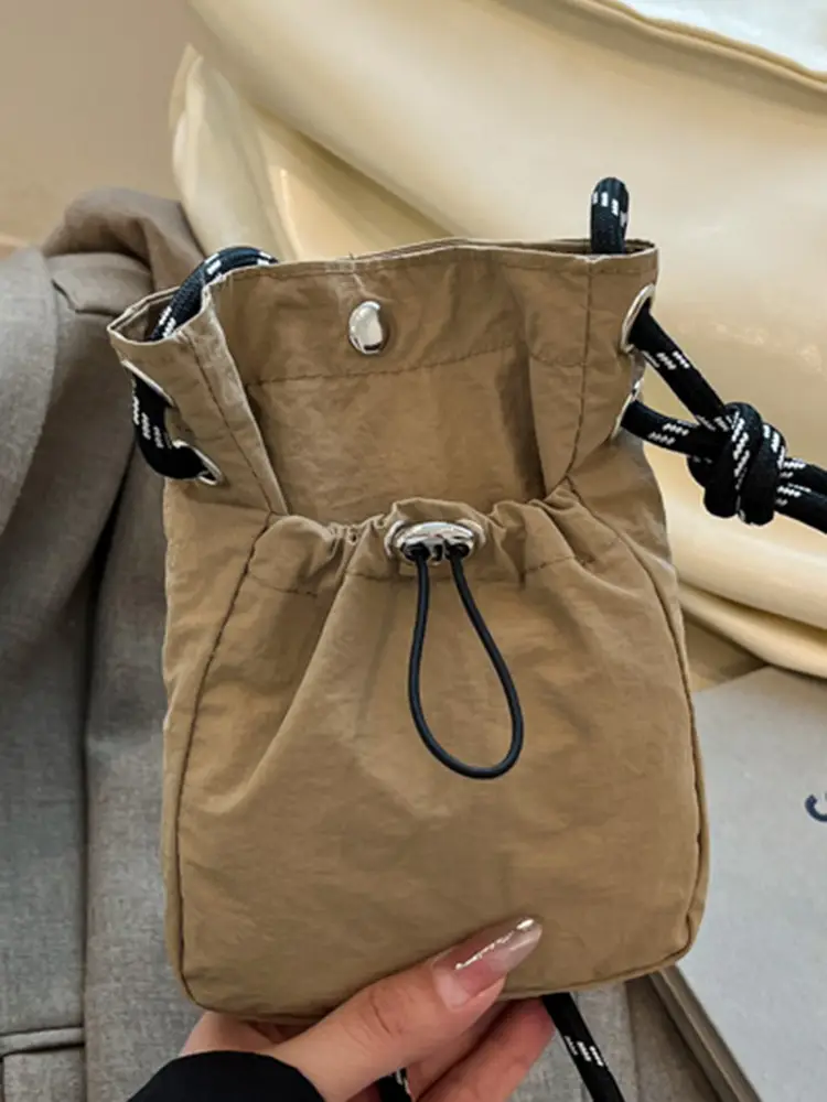 Blue Drawstring Mobile Phone Crossbody Bag for Women - Image 6