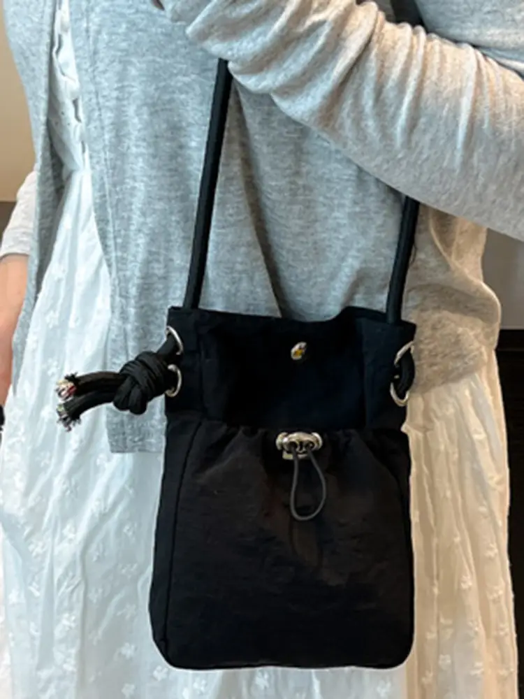 Blue Drawstring Mobile Phone Crossbody Bag for Women - Image 7