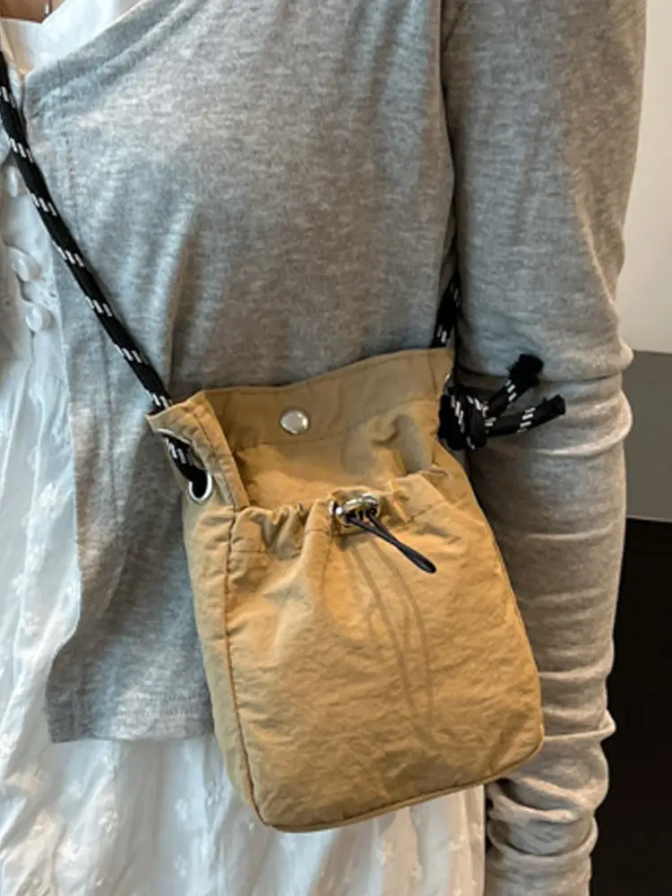 Blue Drawstring Mobile Phone Crossbody Bag for Women - Image 8