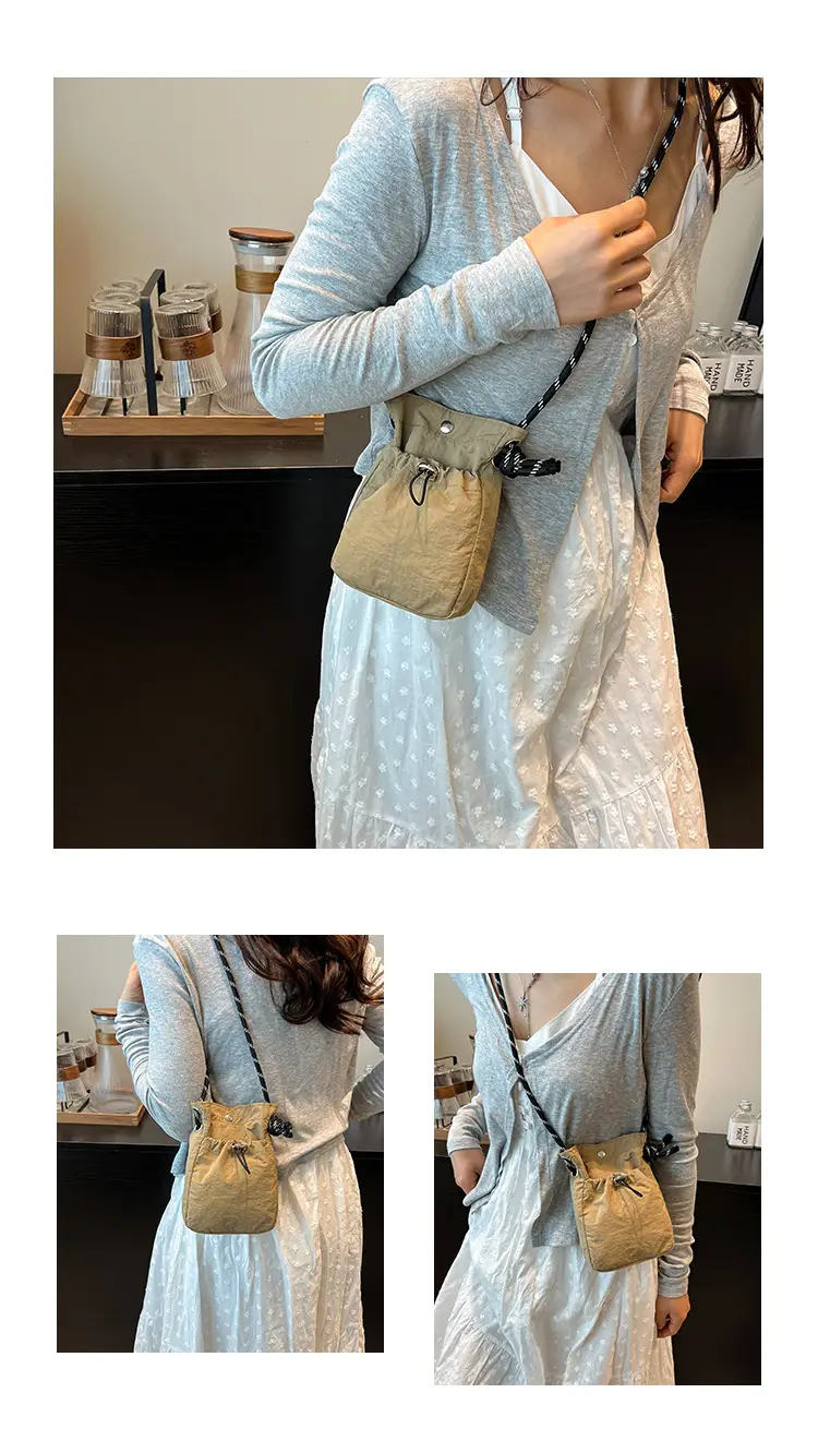 Blue Drawstring Mobile Phone Crossbody Bag for Women — feature 10