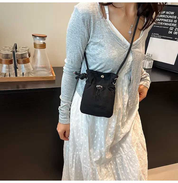 Blue Drawstring Mobile Phone Crossbody Bag for Women — feature 15