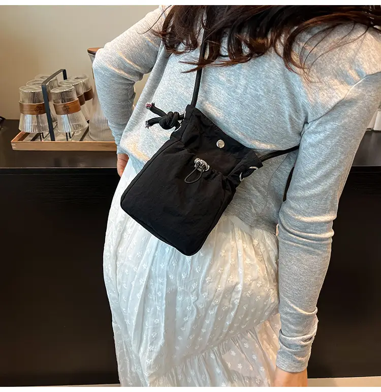 Blue Drawstring Mobile Phone Crossbody Bag for Women — feature 16
