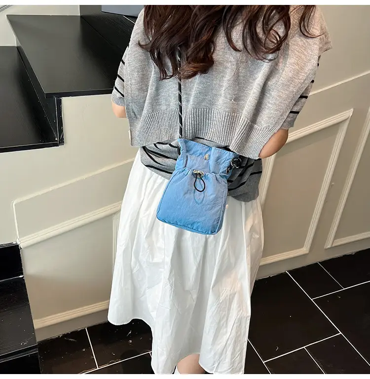 Blue Drawstring Mobile Phone Crossbody Bag for Women — feature 19
