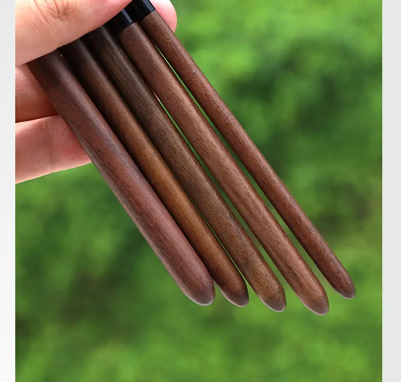 New Snow Fox Fur 5-Piece Eye Brush Set Walnut Handle β feature 13