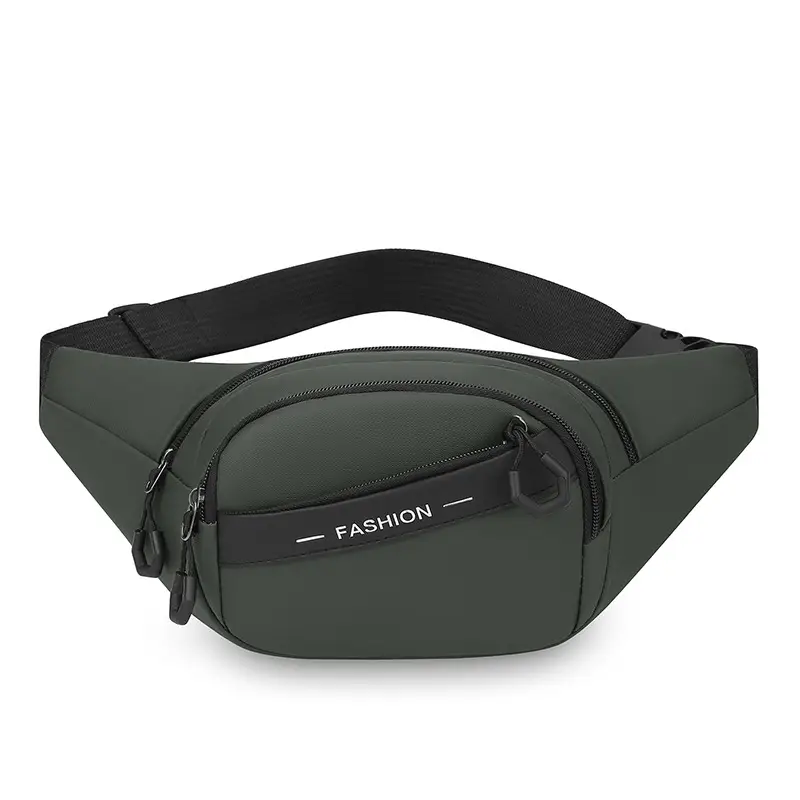 Men's Crossbody Bag Black Multi-Layer Business Waist Bag - Image 9