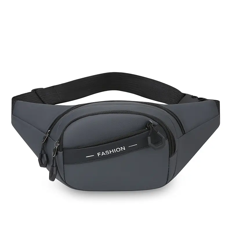 Men's Crossbody Bag Black Multi-Layer Business Waist Bag - Image 2